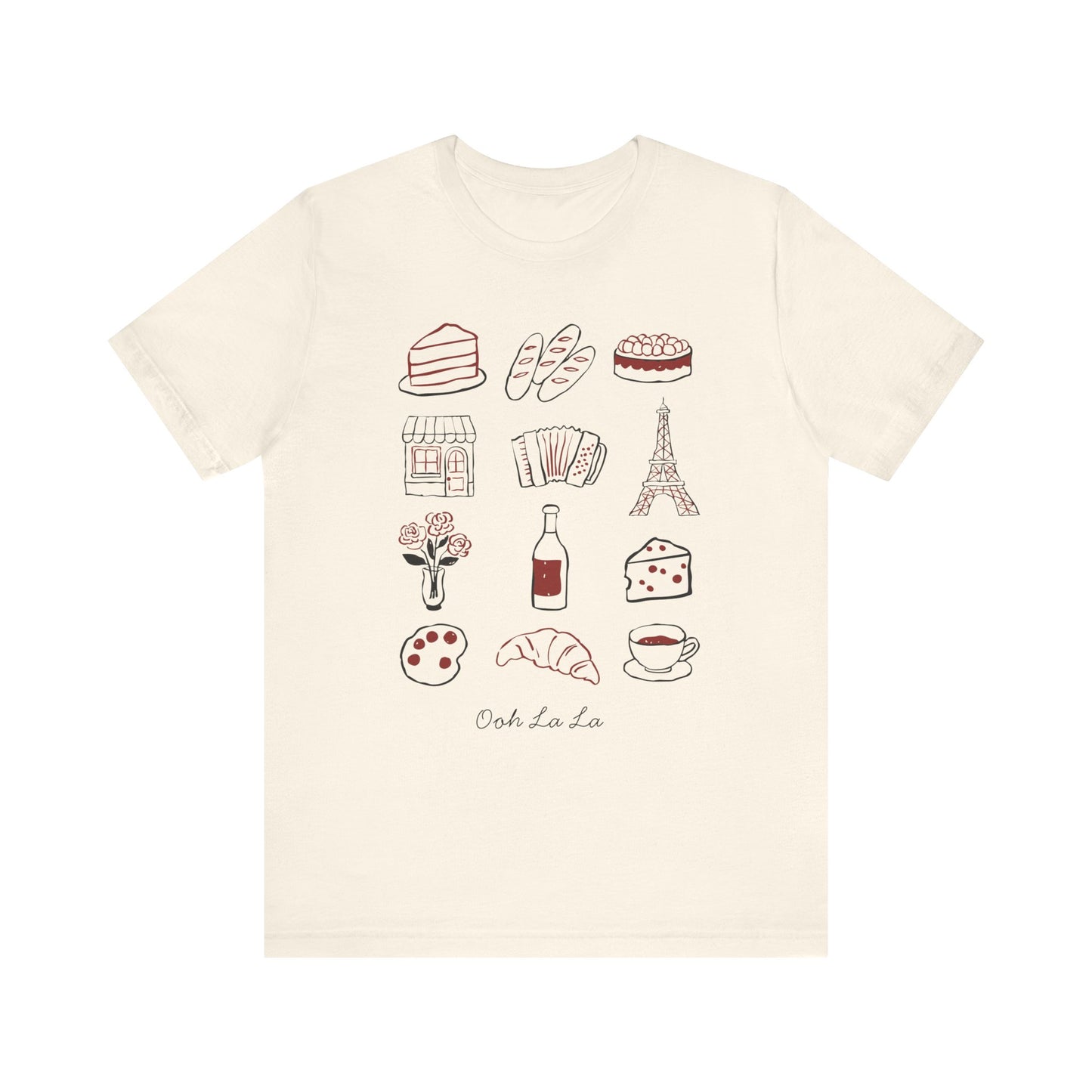 Parisian Style Hand Drawn Art T-Shirt