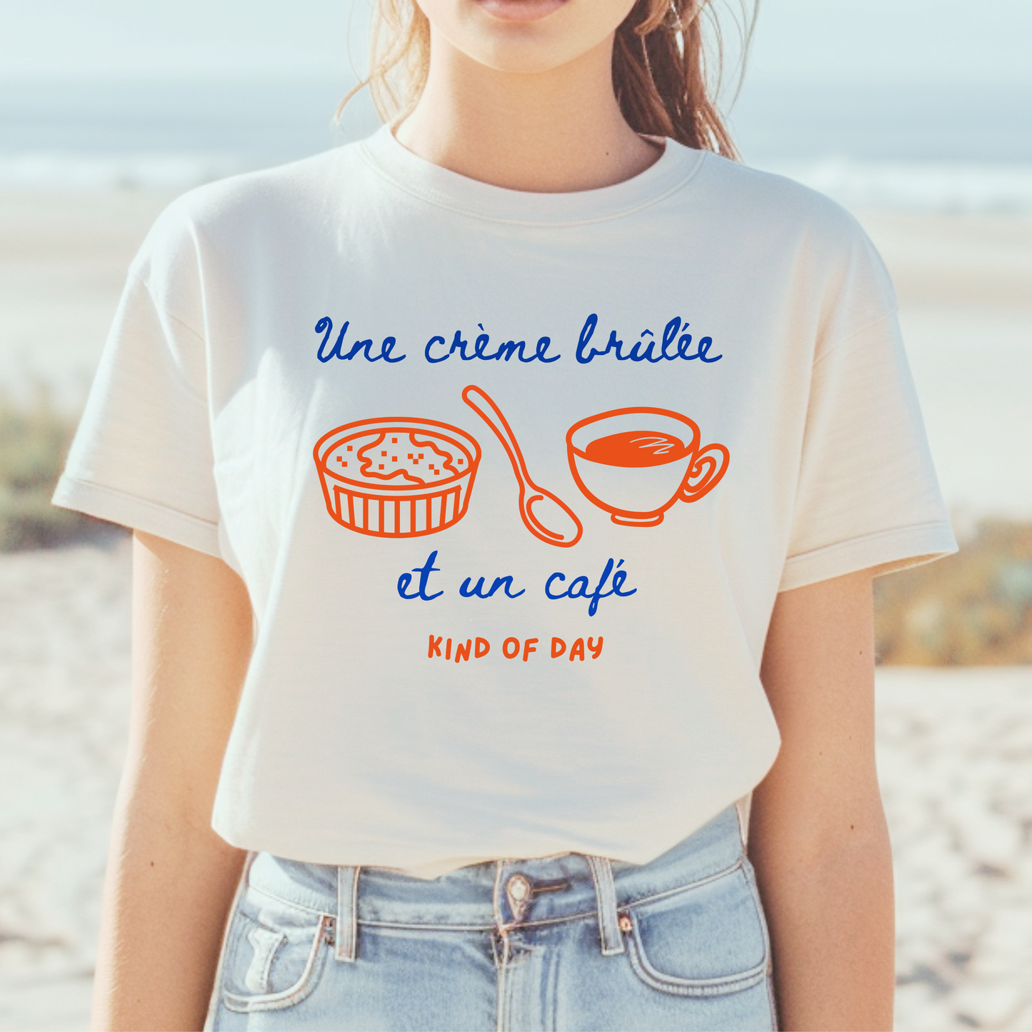 Une crème brûlée et un café French T-Shirt
