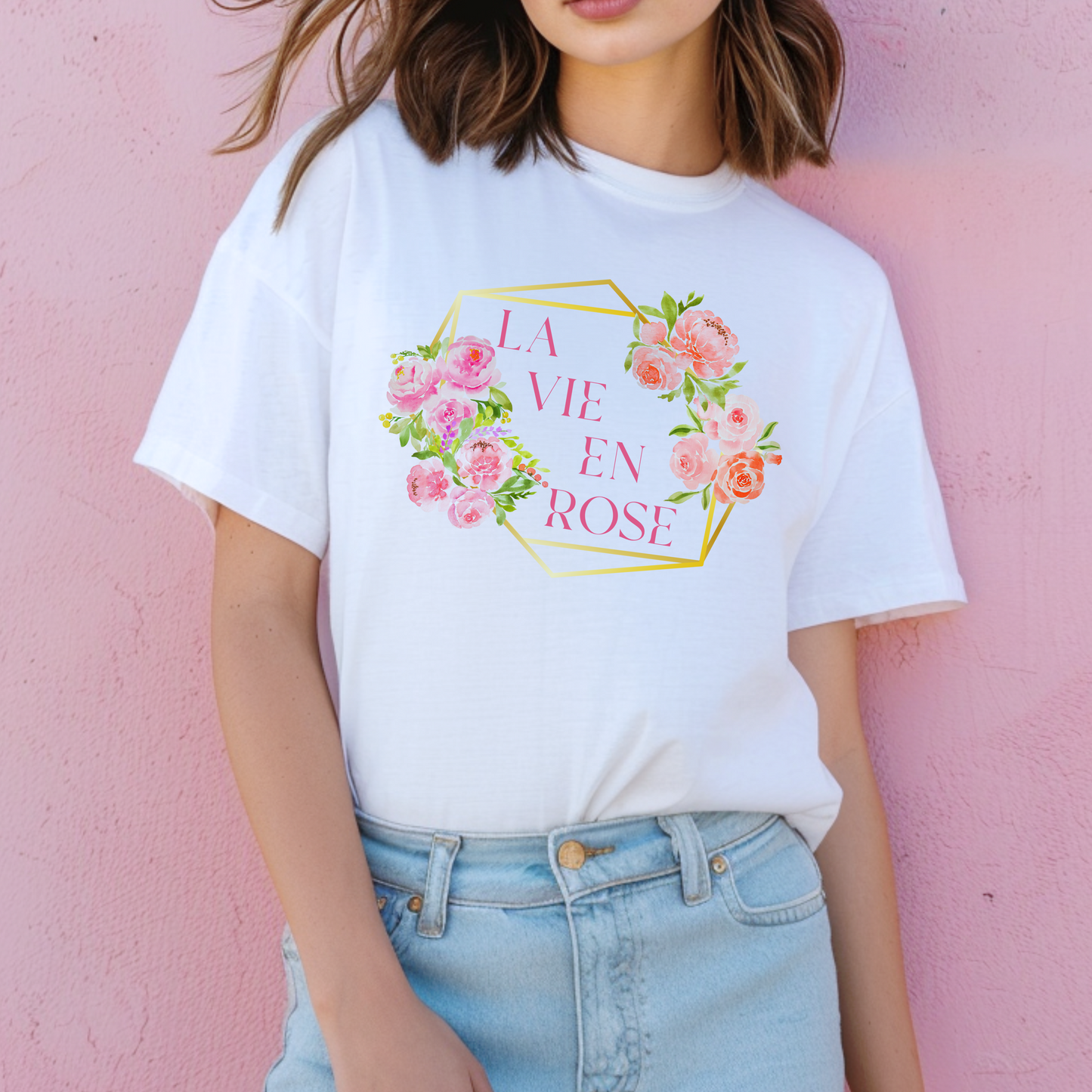 La Vie En Rose Framed French T-Shirt