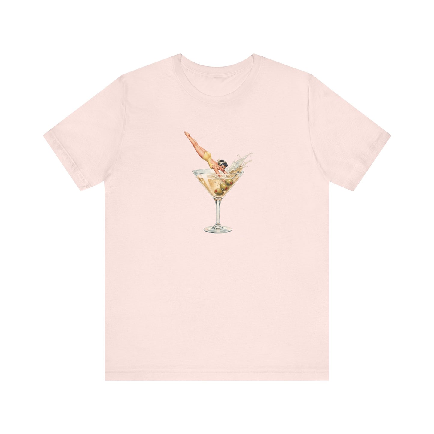 Retro Martini Glass Diver T-Shirt