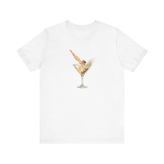Retro Martini Glass Diver T-Shirt