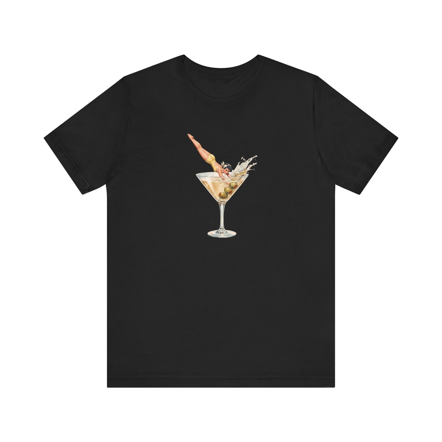 Retro Martini Glass Diver T-Shirt