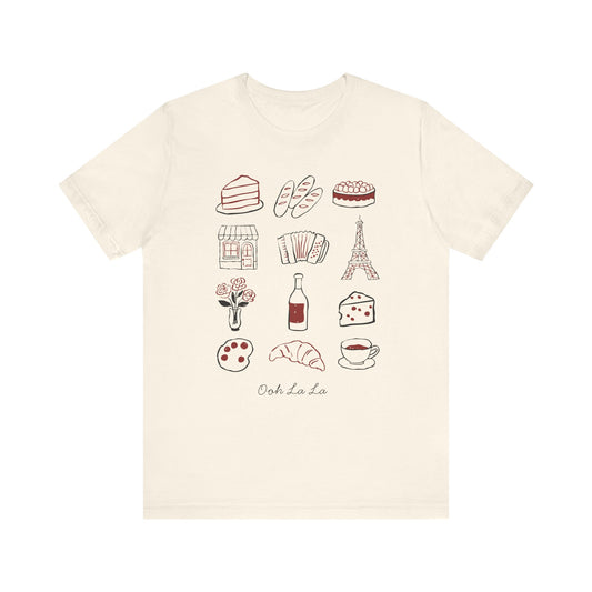 Parisian Style Hand Drawn Art T-Shirt