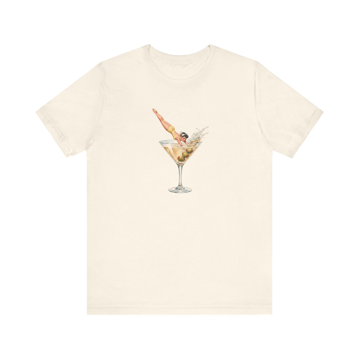 Retro Martini Glass Diver T-Shirt
