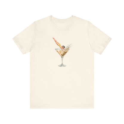 Retro Martini Glass Diver T-Shirt