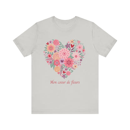 Mon Coeur De Fleurs French T-Shirt