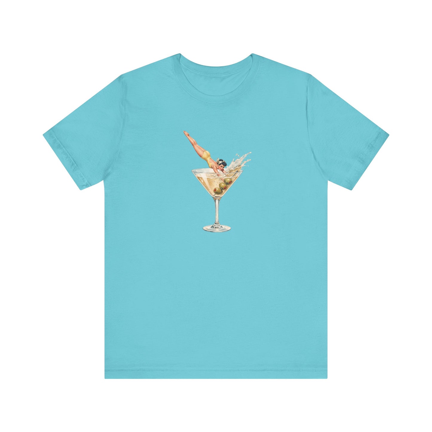 Retro Martini Glass Diver T-Shirt