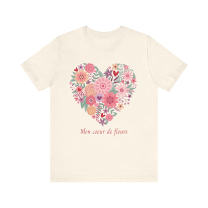 Mon Coeur De Fleurs French T-Shirt