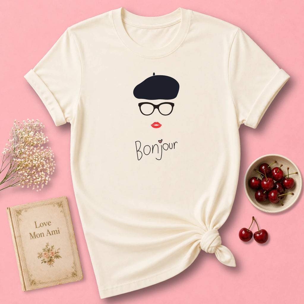 Bonjour Beret Face T-Shirt