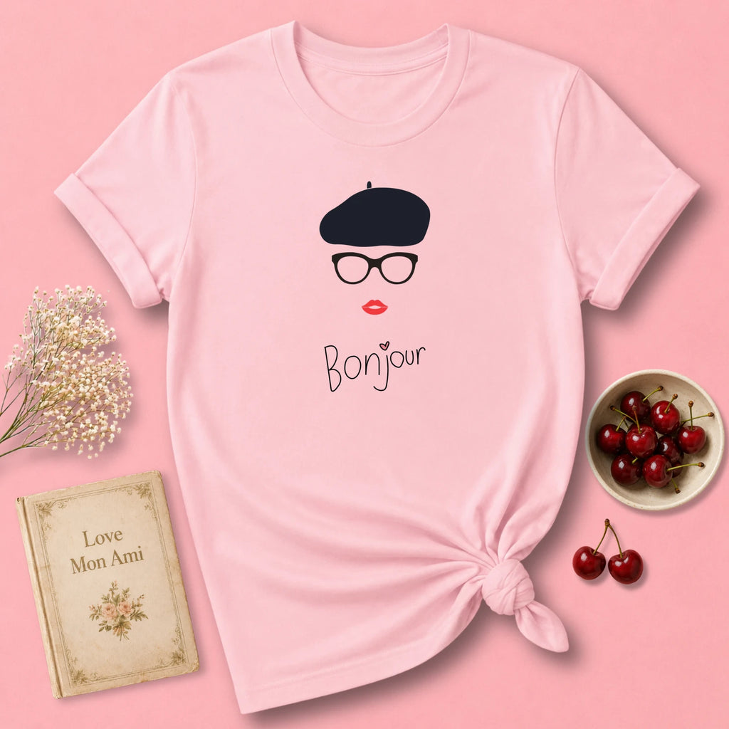 Bonjour Beret Face T-Shirt