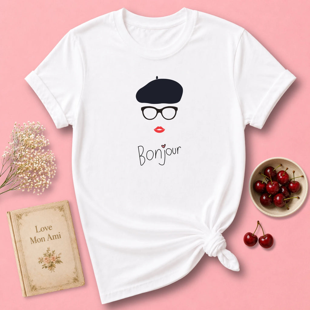Bonjour Beret Face T-Shirt
