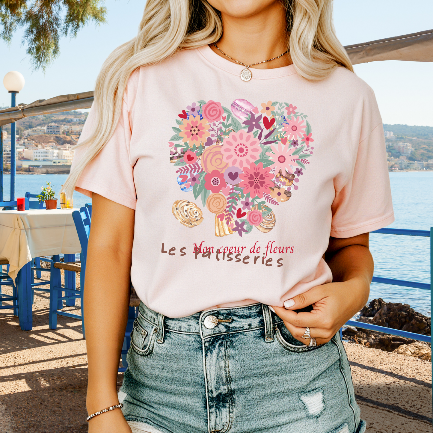 Mon Coeur De Fleurs French T-Shirt