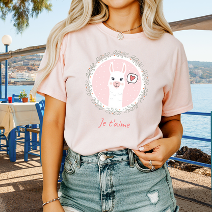 Je T’aime Llama French T-Shirt