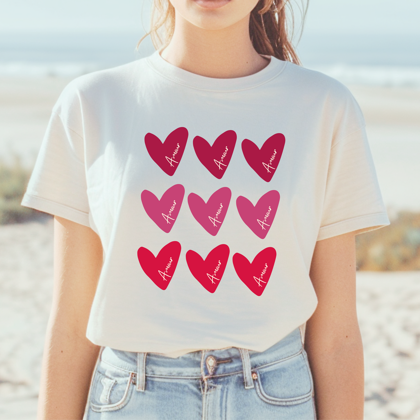 Amour Hearts French T-Shirt