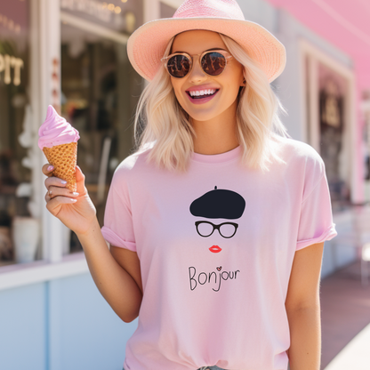 Bonjour Beret Face T-Shirt